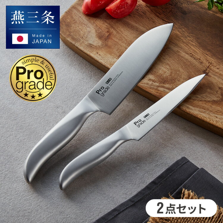 プログレード 日本製 燕三条 包丁セット 三徳包丁 ペティナイフ 2点セット 食洗機対応 オールステンレ..