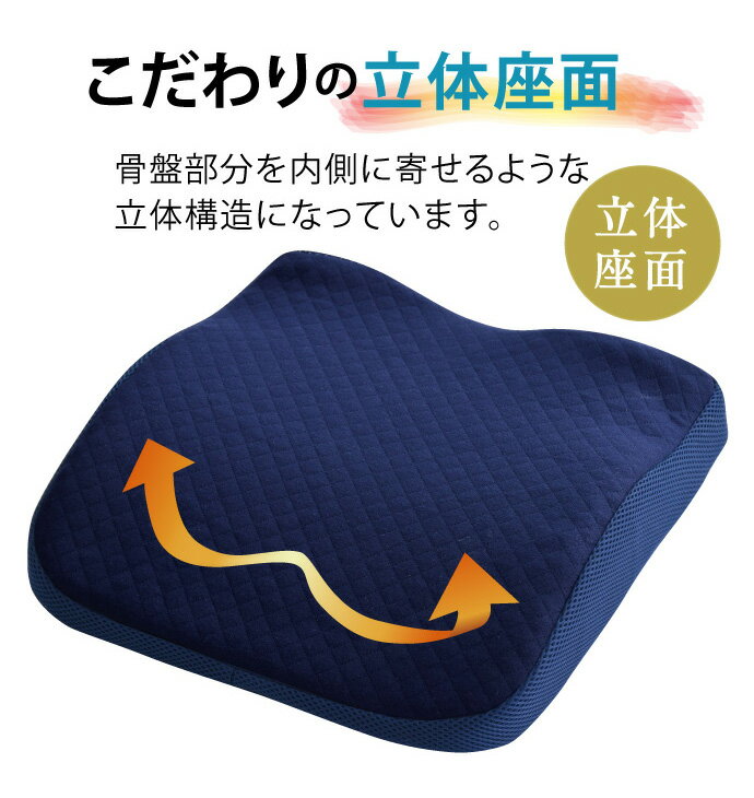 しりピタ クッション 40×40cm 洗える 3D 樹脂ファイバー 通気性 弾力性 メッシュ構造(代引不可)【送料無料】 [2]