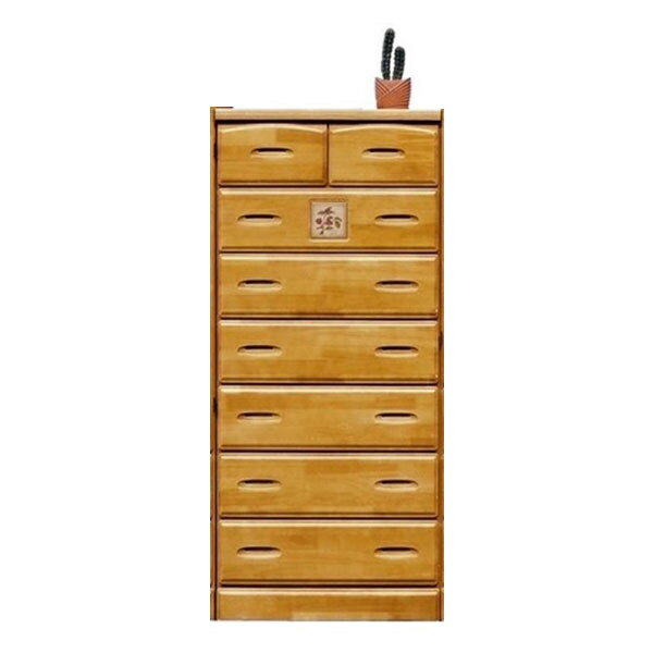 For Living - チェスト 幅60cm 高さ139cm 【国産 大川家具 完成品】 無垢材 収納 タンス パイン材 日本製 木製 衣類 (代引不可)【送料無料】