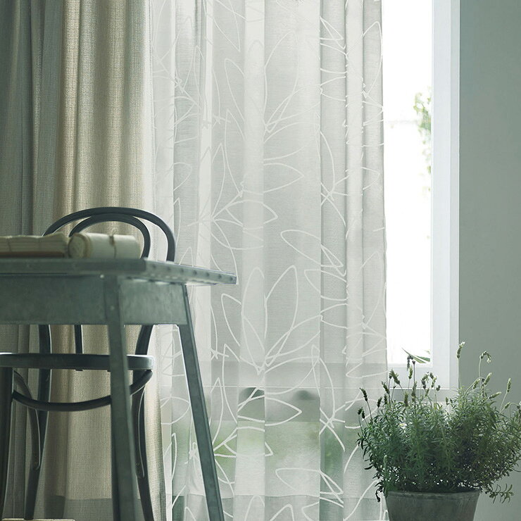日本製 レースカーテン LINJA VOILE リーニャボイル DESIGN LIFE デザインライフ 幅100cm 丈133cm 丈176cm 丈198cm おしゃれ(代引不可)【送料無料】