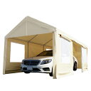 ドア付きテント3×6m C1020106 CANOPY スチール製 車庫テント カーポート 6×3m 大型 車 駐車 スチール製 頑丈 仮設倉庫(代引不可)【送...