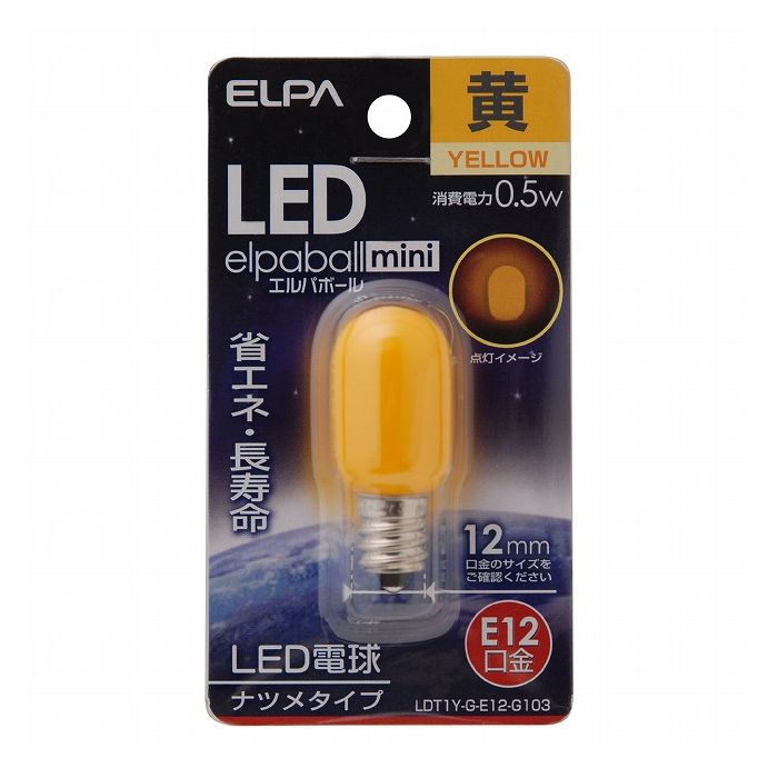 General Light Bulbs - LEDナツメ形E12 LDT1Y-G-E12-G103 エルパ ELPA 朝日電器