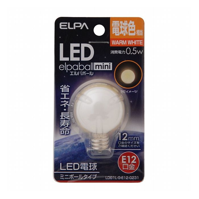 球 - LED電球G30形E12 LDG1L-G-E12-G231 エルパ ELPA 朝日電器