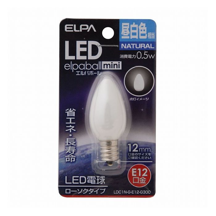一般灯泡 - LED電球ローソク形E12 LDC1N-G-E12-G300 エルパ ELPA 朝日電器