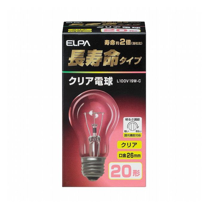 長寿命クリア L100V19W-C エルパ ELPA 朝日電器