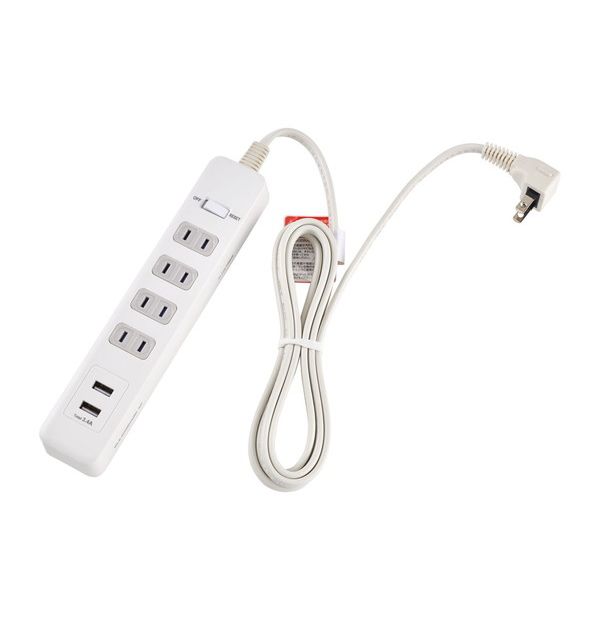 朝日電器 シュウチュウスイッチツキUSBタップ4 WLS-4232BUA(W) rcmdva-13443500 リコメン堂ホームライフ館 サンプル画像2