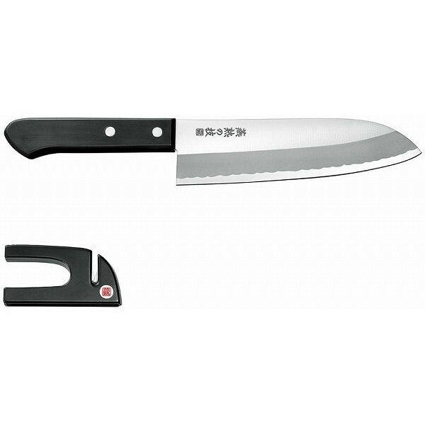 陶瓷 - 日本製 燕三条 三徳包丁165mm&ミニ研ぎ器(代引不可)【送料無料】