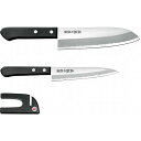 日本製 燕三条 三徳包丁165mm&ペティナイフ135mm&ミニ研ぎ器(代引不可)【送料無料】