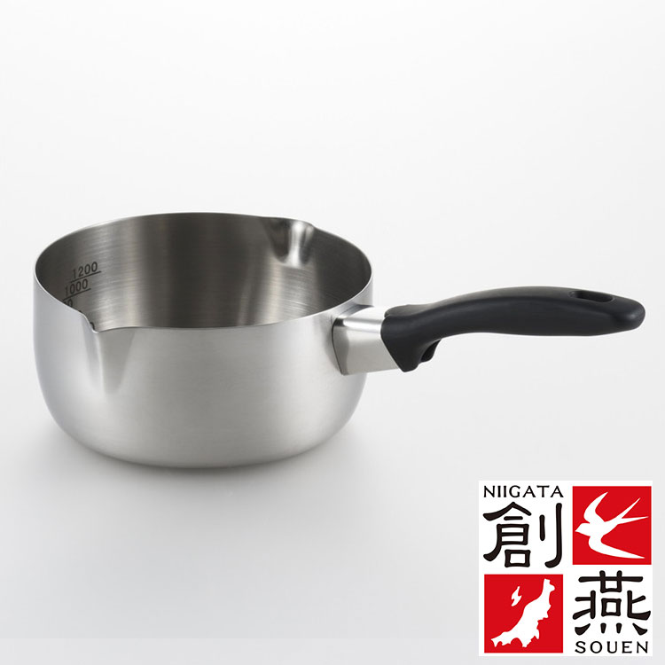 創燕 ステンレス製 IH 200V対応 片手なべ 18cm 日本製200 H電磁調理器対応 SG認定製品(代引不可)【送料無料】