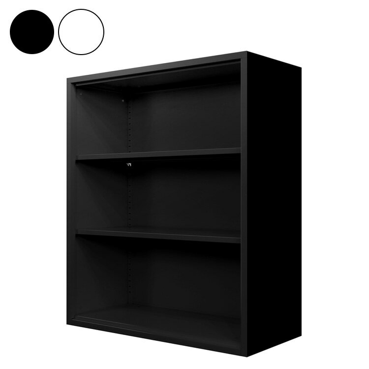 オープン書庫 組み立て品 幅90cm 2.6cmピッチで可動棚 オープンラック システム収納庫 スチール書庫 キ..