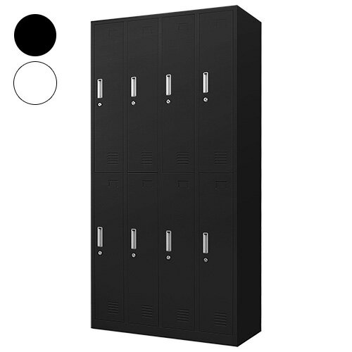 【※法人様限定販売】 ロッカー 8人用 4列2段 高さ180cm 工具不要で組み立て品 かぎ付き 更衣ロッカー スチール製 スチールロッカー 四人用 収納 スチールキャビネット 4人用ロッカー(代引不可)【送料無料】