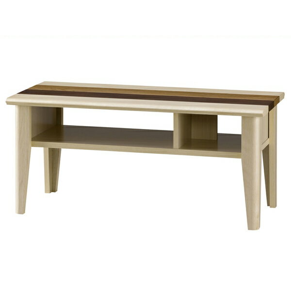 3色デザインが特徴的なデザイン家具。天然木のような風合いのシートを採用。【サイズ】幅790×奥行387×高さ361mm。【仕様】パーチクルボード・MDF（プリント紙化粧繊維板)。耐荷重：天板30kg、棚板10kg。お客様組立て品：木足の組立...