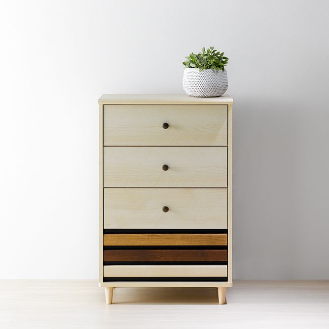 チェスト 4段 オルネ 幅59 タンス 北欧 引き出し たんす 収納 棚 リビング おしゃれ 四段 大容量 木目 木製 アンティーク スリム ラック(代引不可)【送料無料】 [2]