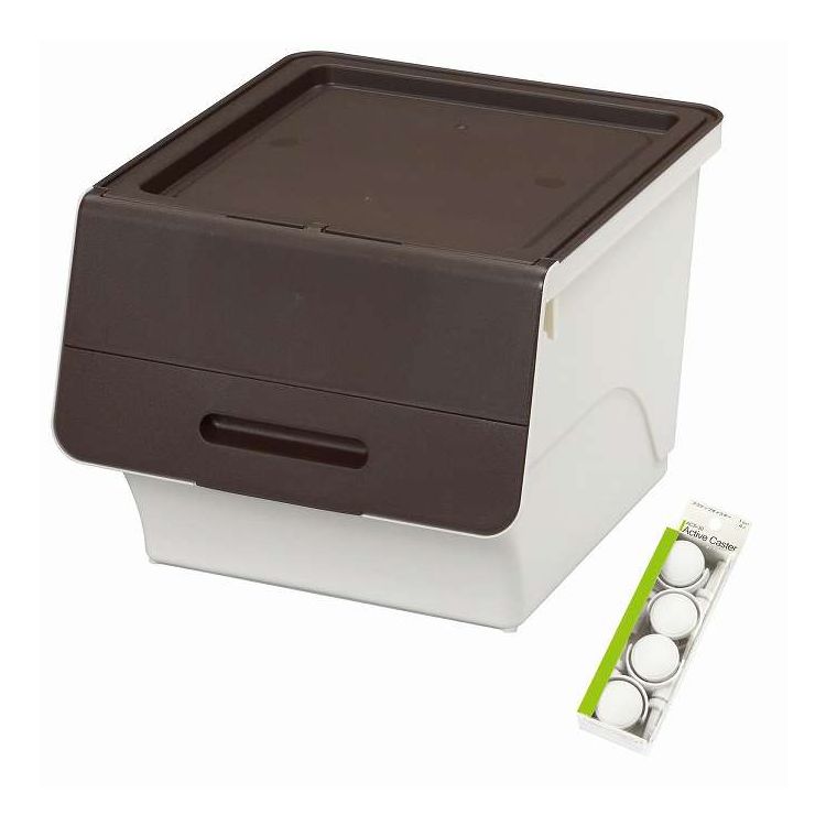 収納ケース フロック レギュラー30深型 4個組 キャスター付き fr-30-4+K Nブラウン・NBR(代引不可)【送..