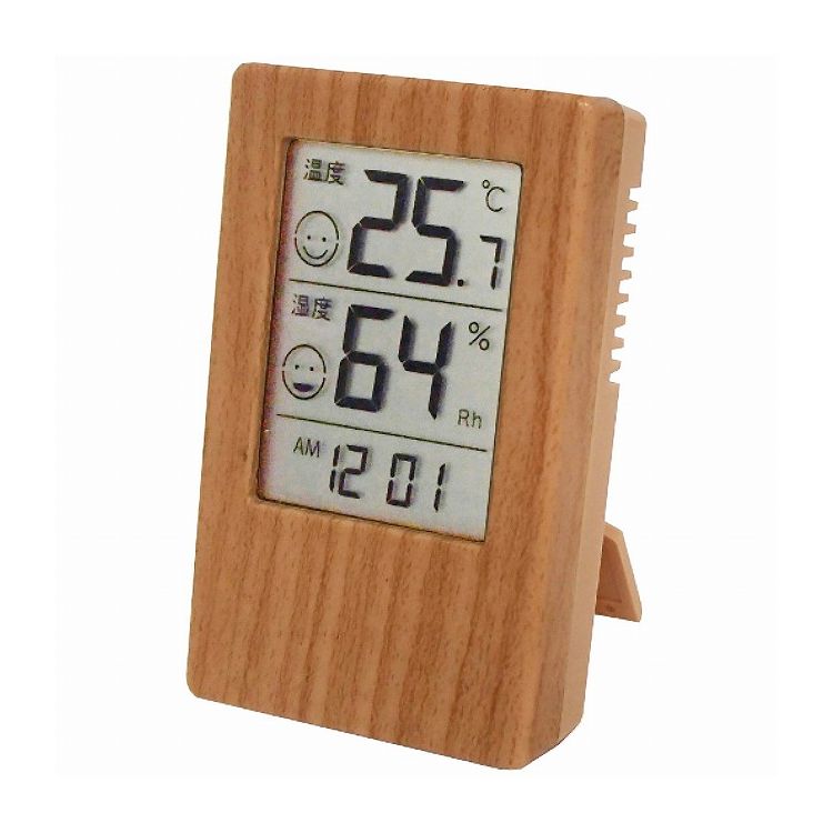 クレセル 木目調時計付デジタル温湿度計 CR-2700J ダイエット 健康 健康関連用品