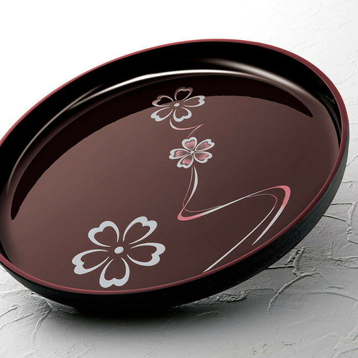 マコトジャパン 花ゆらり 溜塗丸盆 尺丸 キッチン用品 食器 調理器具配膳用品 キッチンファブリックお盆 トレー 盆【送料無料】 rcmdva-14204730 リコメン堂ホームライフ館 サンプル画像2