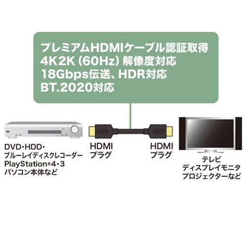 サンワサプライ プレミアムHDMIケーブル5m黒 KM-HD20-P50(代引不可)【送料無料】
