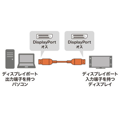 リコメン堂ホームライフ館の【5個セット】 サンワサプライ DisplayPortケーブル 1.5m Ver1.4 KC-DP1415X5(代引不可)【送料無料】｜アングル2