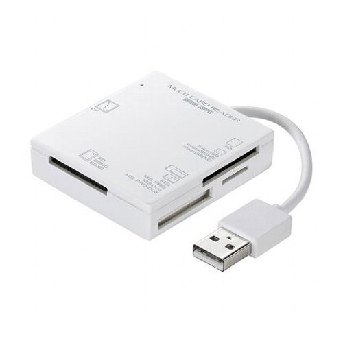 【5個セット】 サンワサプライ USB2.0 カードリーダー 4スロット ホワイト ADR-ML15WNX5(代引不可)【送料無料】