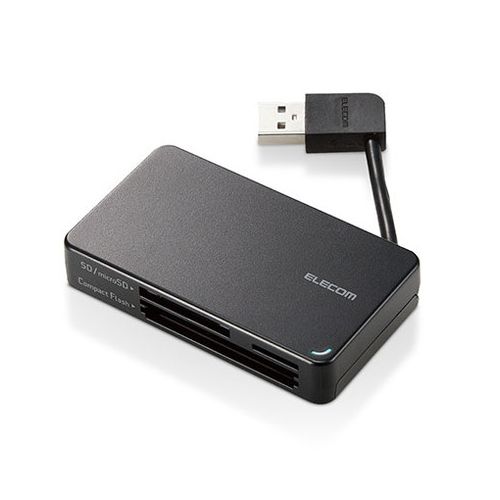 エレコム USB2.0対応メモリカードリーダー/ケーブル収納型タイプ MR-K304BK(代引不可)【送料無料】