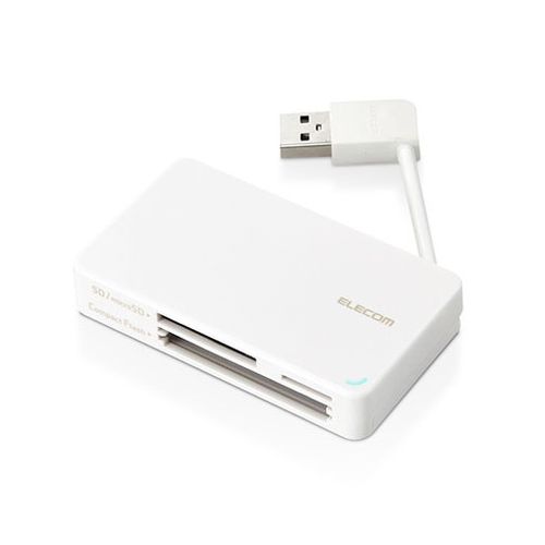 エレコム USB2.0対応メモリカードリーダー/ケーブル収納型タイプ MR-K304WH(代引不可)【送料無料】