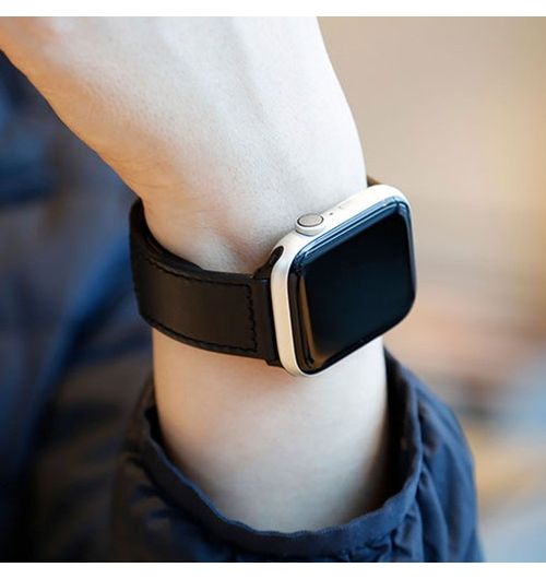 リコメン堂ホームライフ館のEGARDEN GENUINE LEATHER STRAP for Apple Watch 49/45/44/42mm Apple Watch用バンド ブラック EGD20591AW(代引不可)【メール便配送】【送料無料】｜アングル3