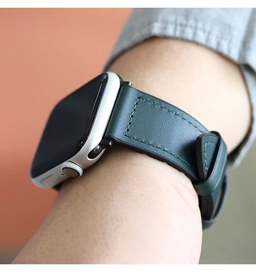 リコメン堂ホームライフ館のEGARDEN GENUINE LEATHER STRAP AIR for Apple Watch 41/40/38mm Apple Watch用バンド ディープグリーン EGD20597AW(代引不可)【メール便配送】【送料無料】｜アングル3