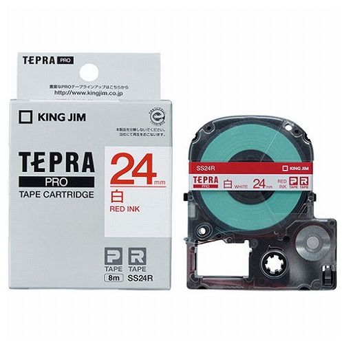 KING JIM キングジム テプラPROテープ白ラベル 24mm 赤文字 KJ-SS24R(代引不可)