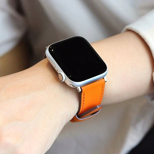 リコメン堂ホームライフ館のEGARDEN スクエアバックル本革バンド for Apple Watch 41/40/38mm マンダリン EG24866AWMD(代引不可)【メール便配送】【送料無料】｜アングル3