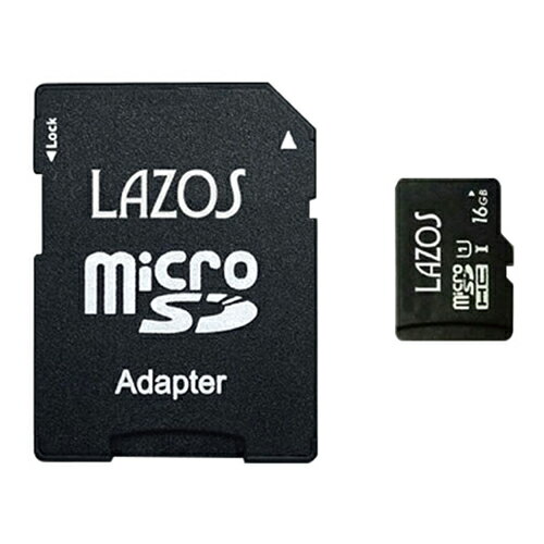 【20個セット】 Lazos microSDHCメモリーカード 16GB UHS-I CLASS10 紙パッケージ L-B16MSD10-U1X20(代引不可)【送料無料】