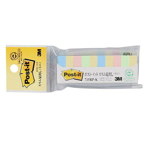 便利貼 - 3M Post-it ポストイット 再生紙 スリム見出し ミニ 3M-715RP-K(代引不可)【メール便配送】【送料無料】