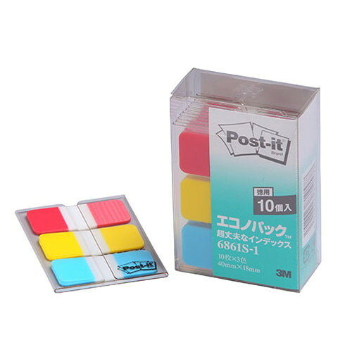 3M Post-it ポストイット エコノパック 超丈夫なインデックス 3M-6861S-1(代引不可)【送料無料】 rcmdva-13532290 リコメン堂ホームライフ館 パッケージ画像