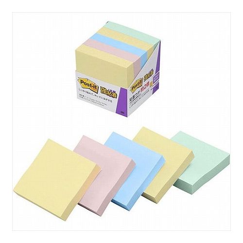 【5個セット】 3M Post-it ポストイット 強粘着ノート パステルカラー 4色混色 3M-650-5SSAPX5(代引不可)【送料無料】