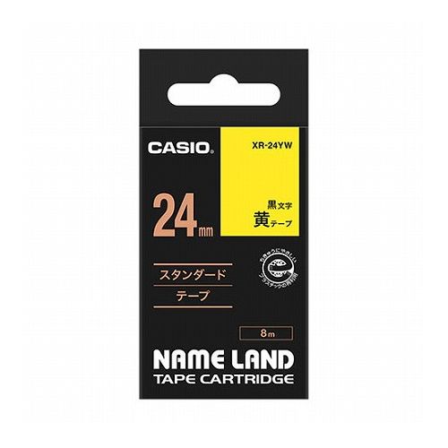 ネームランドテープ●黄に黒文字●24mmラベルテープ●テープ長さ:8m●保証期間:1年間●生産国:中国重量：400g【代引きについて】こちらの商品は、代引きでの出荷は受け付けておりません。【送料について】北海道、沖縄、離島は別途送料を頂きます。