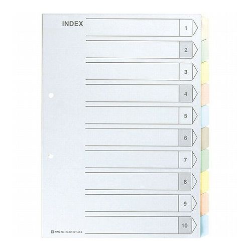 【10個セット】 KING JIM キングジム カラーインデックスA4S 10山タイプ KJ-907-10YX10(代引不可)【送料無料】