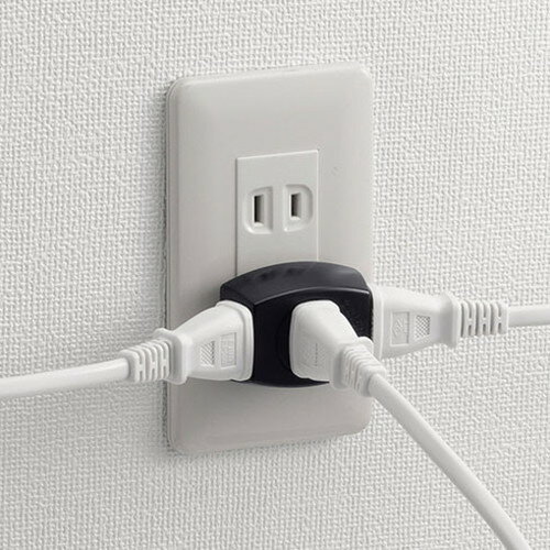 サンワサプライ トリプルタップ ブラック TAP-AC3BKN2(代引不可)