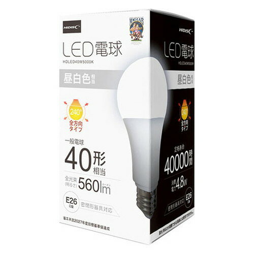 10ĥåȡ HIDISC LEDŵ(ŵ40)  HDLED40W5000KX10(Բ)̵