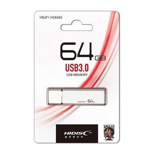 【5個セット】 HIDISC USB 3.0 フラッシュドライブ 64GB シルバー キャップ式 HDUF114C64G3X5 パソコン フラッシュメモリー USBメモリー(代引不可)【送料無料】