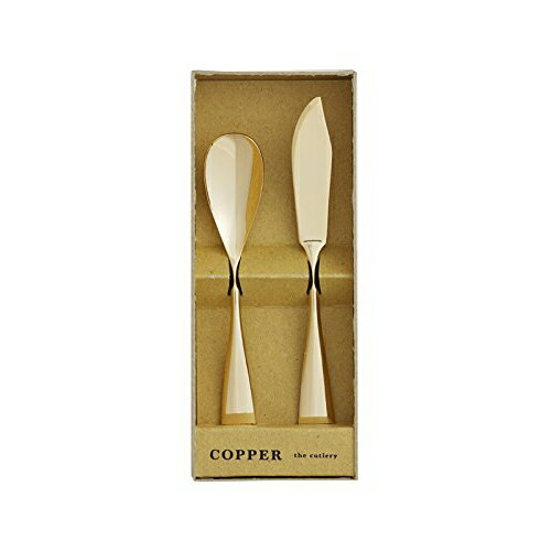 「COPPER the cutlery」カパーザカトラリーは、手のぬくもりをダイレクトに伝える熱伝導率の高い銅素材に、金と銀の仕上げにこだわった機能性と素材感があるアイスクリームスプーンとバターナイフです。他金属のものに比べて手の温もりをダイレクトに伝えるため、即座に先端まで伝わり、固く凍った氷材でさえ、淡雪のように優しく溶けていきます。銅素材のみにこだわった、シンプルで上質な「COPPER the cutlery」カパーザカトラリーは、悠久に続く時間を演出します。●重量:スプーン28g　●製品寸法:横幅2.5　高さ13.7●重量:バター30g●製品寸法:横幅1.7　高さ15.2●生産国:日本【代引きについて】こちらの商品は、代引きでの出荷は受け付けておりません。【送料について】北海道、沖縄、離島は送料を頂きます。