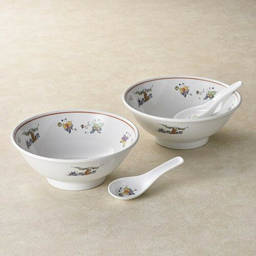 色絵唐子 ラーメン丼ペア K20508425 雑貨(代引不可)