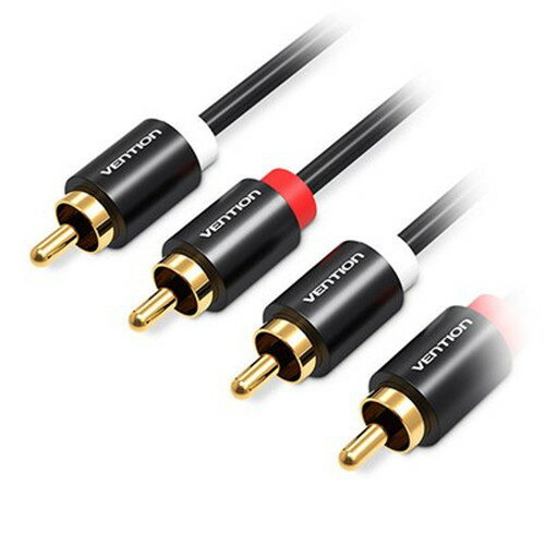 VENTION 2RCA Male to Male オーディオケーブル メタルタイプ 1m ブラック VA-6340 オーディオ関連(代引不可)