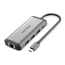 VENTION 多機能 PDドッキングステーション USB-C to HDMI/USB3.0*3/RJ45/TF/SD 0.15M メタルタイプ グレー CN-8085 パソコン周辺機器(代引不可)【送料無料】