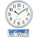 カシオ計算機 CASIO 電波掛時計 シルバー/ブルー + アルカリ乾電池 単3形10本パックセット IQ-481J-8JF+HDLR6/1.5V10P インテリア(代引不可)【送料無料】