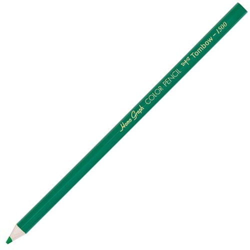 彩色鉛筆 - 【1ダース 12本 ×5セット】 トンボ鉛筆 色鉛筆 1500単色 みどり Tombow-1500-07X5 雑貨(代引不可)【送料無料】