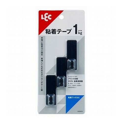 粘着フック小3個入ブラック特長〇強い粘着力で固定〇薄くても丈夫なポリカ—ボネート製【主な取り付け場所】プリント合板・タイル・金属塗装面(柱、板壁、プリント合板、タイル、冷蔵庫・洗濯機の金属塗装面など)仕様本体サイズ(約):17×15×H52mm耐荷重:1kg本体:ポリカーボネート生産国:中国【代引きについて】こちらの商品は、代引きでの出荷は受け付けておりません。【送料について】北海道、沖縄、離島は送料を頂きます。