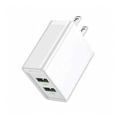 【3セット】 VENTION 2 ポート USB(A+A) コンセント充電器(18W/18W) JP プラグ ホワイト FB-8500X3(代引不可)【送料無料】 【3セット】 VENTION 2 ポート USB(A+A) コンセント充電器(18W/18W) JP プラグ ホワイト FB-8500X3(代引不可)【送料無料】