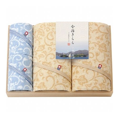 今治きらら 愛媛今治 木箱入バスタオル2P&ハンドタオル2P バスタオル60×115cm、ハンドタオル34×34cm B1146574(代引不可)【送料無料】