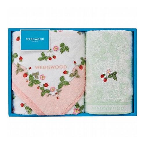 ウェッジウッド ワイルドストロベリー フェイスタオル&ウォッシュタオル ピンク フェイスタオル34×75cm、ウォッシュタオル34×35cm C6049517(代引不可)
