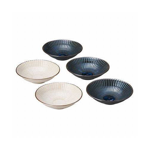 風車 煮物鉢揃 煮物鉢(約φ165×70mm)×5 軽量食器・シンプルデザイン 日本製 22506805(代引不可)