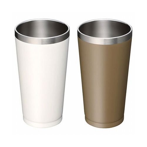 サチューン ステンレスカラータンブラーペアセット 落ち着いたマットなホワイト&ブラウンのペア 225038..